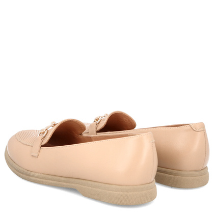 Miękkie mokasyny ze skóry - TYMOTEO P1021 BEŻOWE