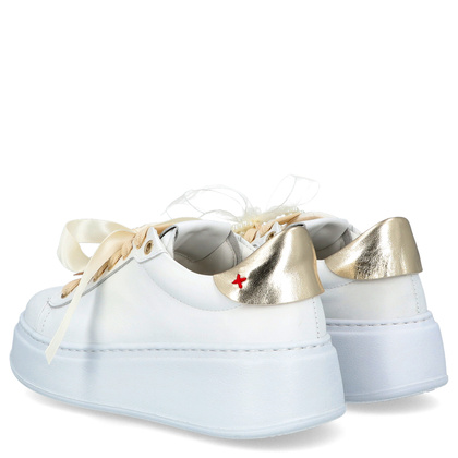 Sneakersy skórzane premium - GIO+ PIA356A BIAŁE