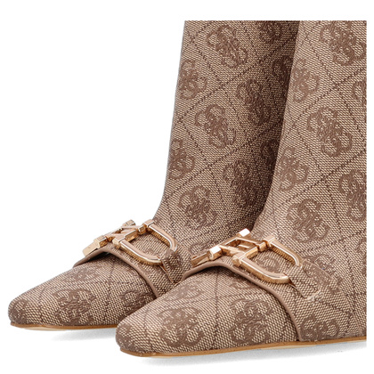 Botki na szpilce premium - GUESS SILENE2 FL8SILLEA10 BEŻOWE