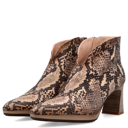 Eleganckie botki z wycięciem ze skóry wężowej - HISPANITAS HI254270 BEŻOWE