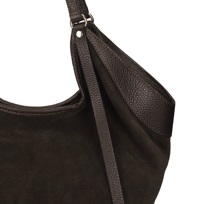 Torebka skórzana - TOSCANIO G108 CIEMNY BRĄZ