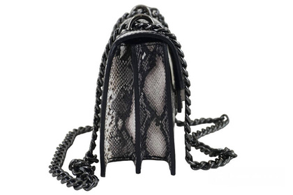 Skórzana torebka z motywem węża - BARBERINIS 970-1 CZARNA