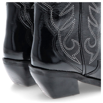 Modne lakierowane kowbojki - TYMOTEO 2167 CZARNE