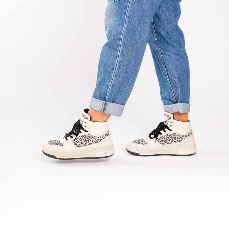 Sneakersy za kostkę premium  - GUESS TULLIA FL5TULFAP12 BEŻOWE