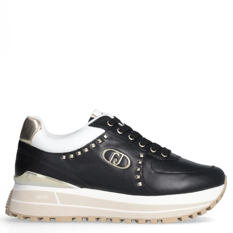 Sneakersy premium  - LIU JO MAXI WONDER 87 CZARNE