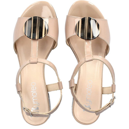 Eleganckie sandały z ozdobą - TYMOTEO GABI BEŻOWE