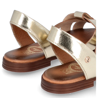 Płaskie sandały skórzane - LEMAR 40185 ZŁOTE