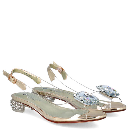 Sandały silikonowe płaskie - SCAVIOLA S-170 ZŁOTE