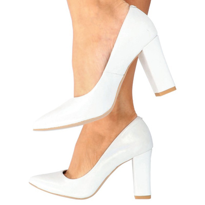 Czółenka ślubne ze skóry - TYMOTEO LAND SREBRNE