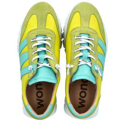 Hiszpańskie sneakersy premium - WONDERS A-2476 LIMONKOWE