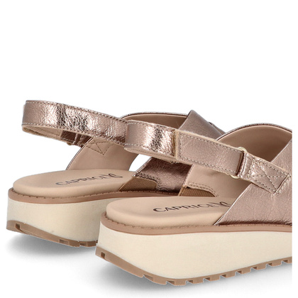 Komfortowe sandały na rzep - CAPRICE 9-28703-42 ZŁOTE