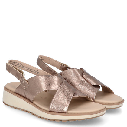 Komfortowe sandały na rzep - CAPRICE 9-28703-42 ZŁOTE