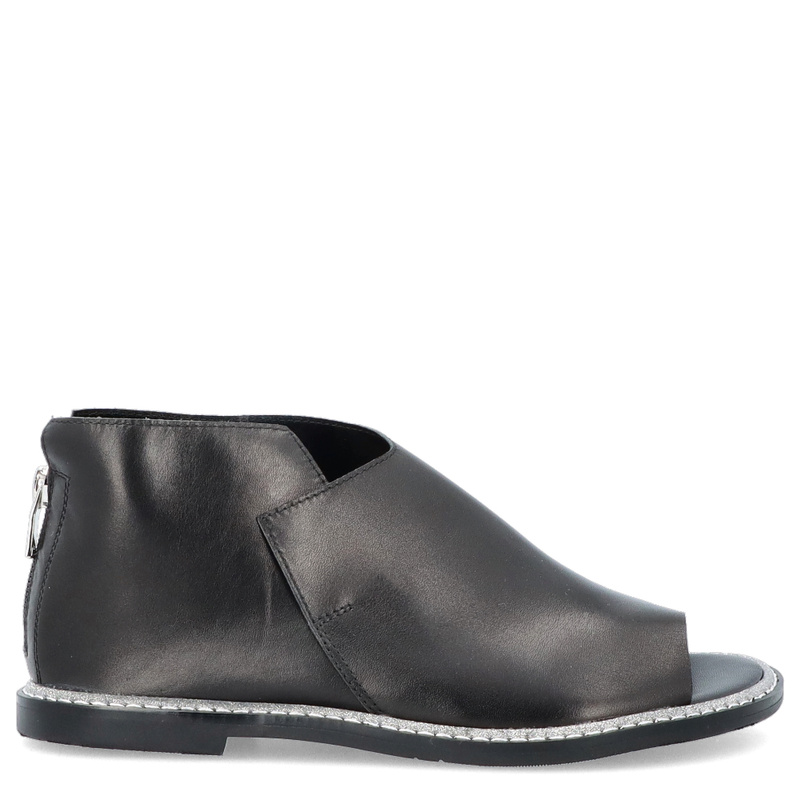 Zabudowane sandały ze skóry - TUFFONI 1725003LL CZARNE