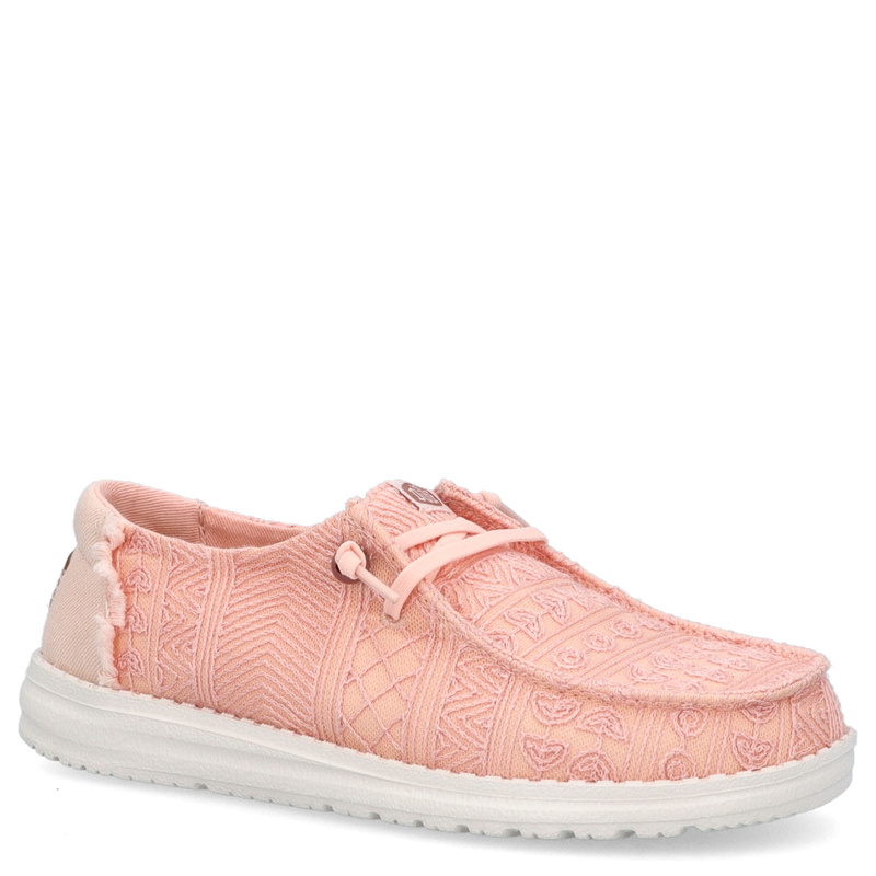 Lekkie półbuty damskie - HEY DUDE WENDY CROCHET LACE 43112 RÓŻOWE