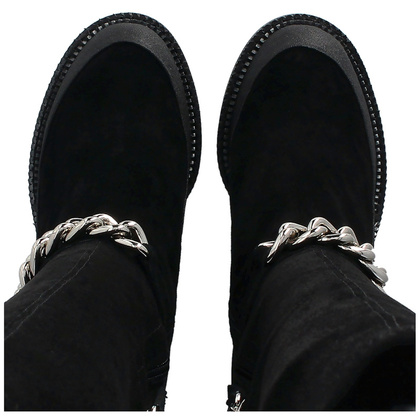 Modne zamszowe kozaki - SCAVIOLA M-69 CZARNE