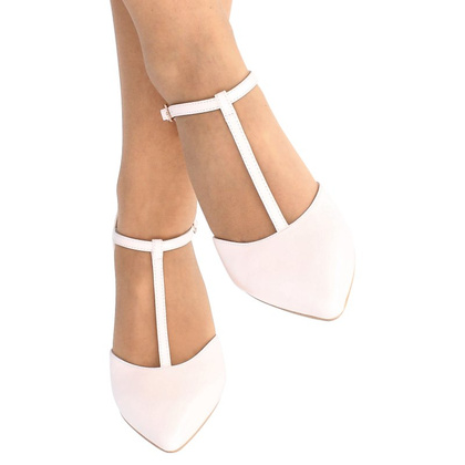 Szpilki z paskami - KOTYL 3793 PERŁOWO RÓŻOWE