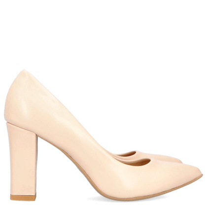 Czółenka ślubne ze skóry - TYMOTEO LAND BEŻOWE