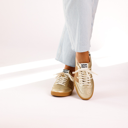 Hiszpańskie sneakersy premium - WONDERS A-2001 ZŁOTE