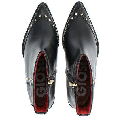 Skórzane kowbojki na słupku - GIOSEPPO 73577 CZARNE