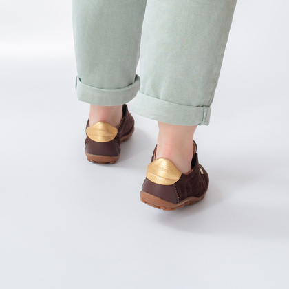 Hiszpańskie sneakersy premium - WONDERS AP-2103 BRĄZOWE