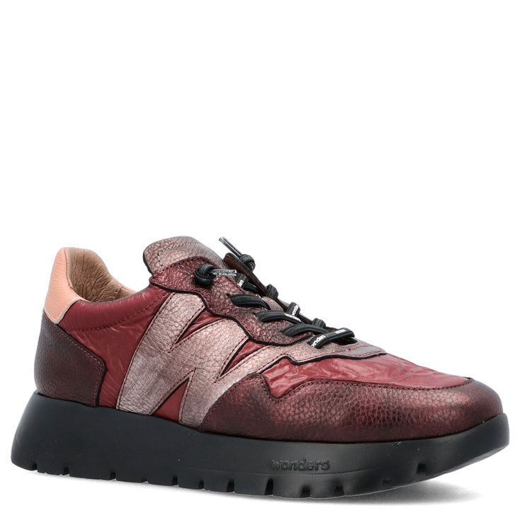 Hiszpańskie sneakersy premium - WONDERS A-2491 BORDOWE