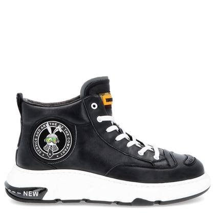 Skórzane sneakersy męskie - JOHN DOUBARE 23Q9217 CZARNE