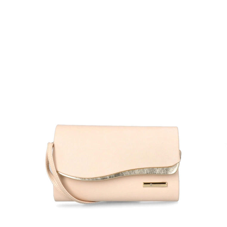 Prostokątna kopertówka wizytowa - TYMOTEO 132 JASNY BEŻ