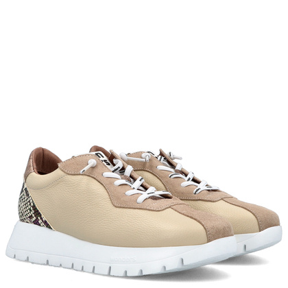 Hiszpańskie sneakersy premium - WONDERS A-2495 BEŻOWE