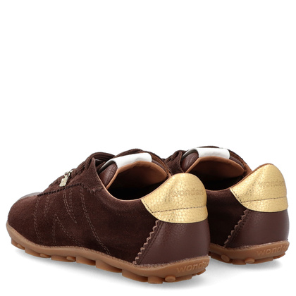 Hiszpańskie sneakersy premium - WONDERS AP-2103 BRĄZOWE