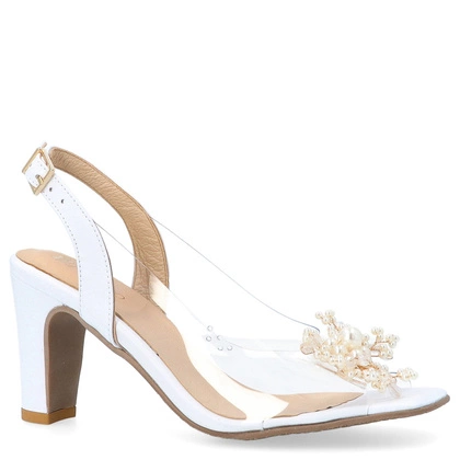 Silikonowe sandałki z ozdobą - TYMOTEO 419C - BIAŁE