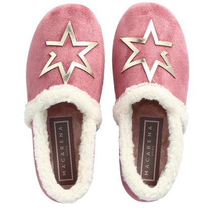 Luksusowe kapcie z futerkiem - MACARENA ANAIS 26 RÓŻOWE