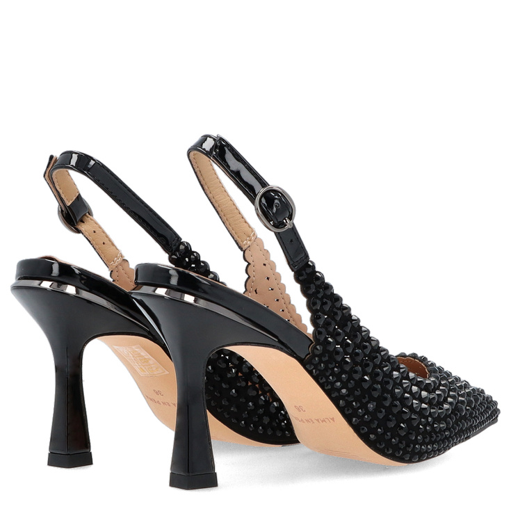 Hiszpańskie szpilki z odkrytą piętą - ALMA EN PENA I250408 CZARNE