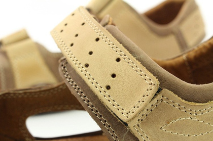 Męskie skórzane sandały - KENT 295 BRĄZOWE