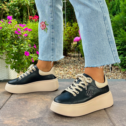 Sportowe buty damskie - FILIPPO DP6058/24 BEŻOWO-CZARNE