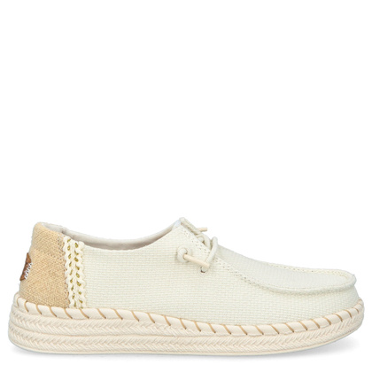 Lekkie pólbuty damskie - HEY DUDE WENDY ESPADRILLE WOVEN 43681 WHITE