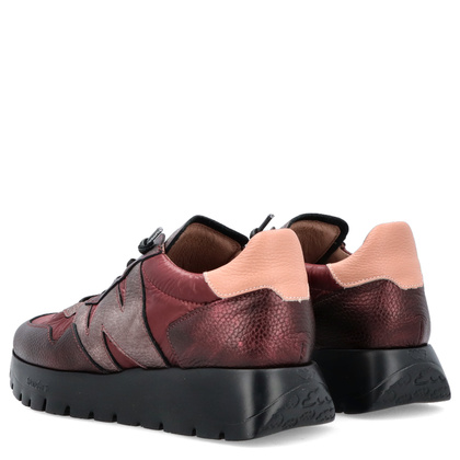 Hiszpańskie sneakersy premium - WONDERS A-2491 BORDOWE