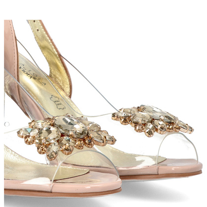 Sandały na modnym obcasie - SCAVIOLA S-207 BEŻOWE