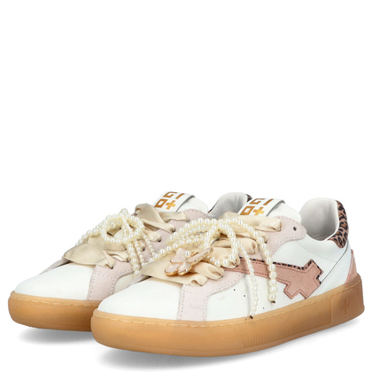 Sneakersy skórzane z ozdobami - GIO+ BLUE100 BIAŁE