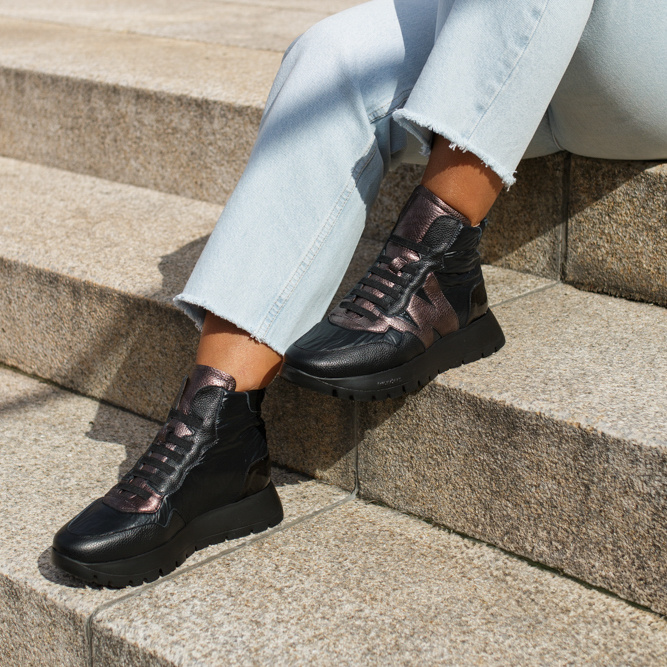 ZESTAW BUTY I TOREBKA - WONDERS A-2493 WB-54025 CZARNY