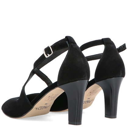 Taneczne sandałki ze skóry - KOTYL 4325 CZARNE