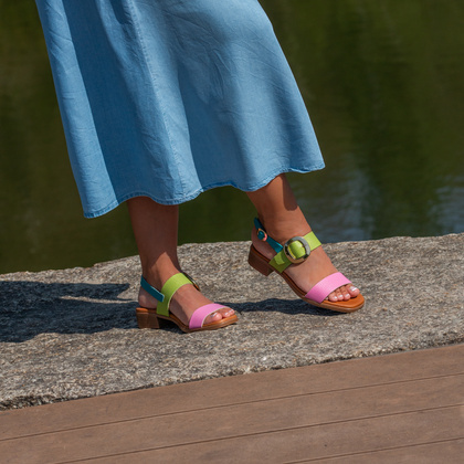 Eleganckie sandały ze skóry - OH! MY SANDALS 5609 KOLOROWE