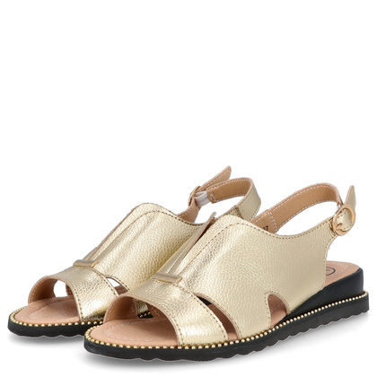 Lekkie sandały ze skóry - FILIPPO DS4470/25 ZŁOTE