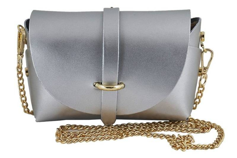  Torebka ze skóry naturalnej - BARBERINIS 537/1 SREBRNA