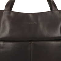 Torebka skórzana shopper - TOSCANIO TR12744 CIEMNY BRĄZ