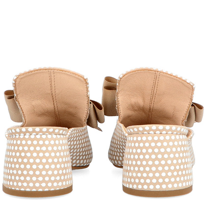 Klapki z kokardą w groszki - TYMOTEO UTTI BEŻOWE