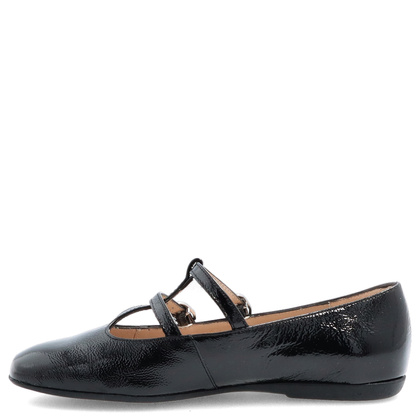 Hiszpańskie baleriny z paskami - WONDERS A-86131 CZARNE