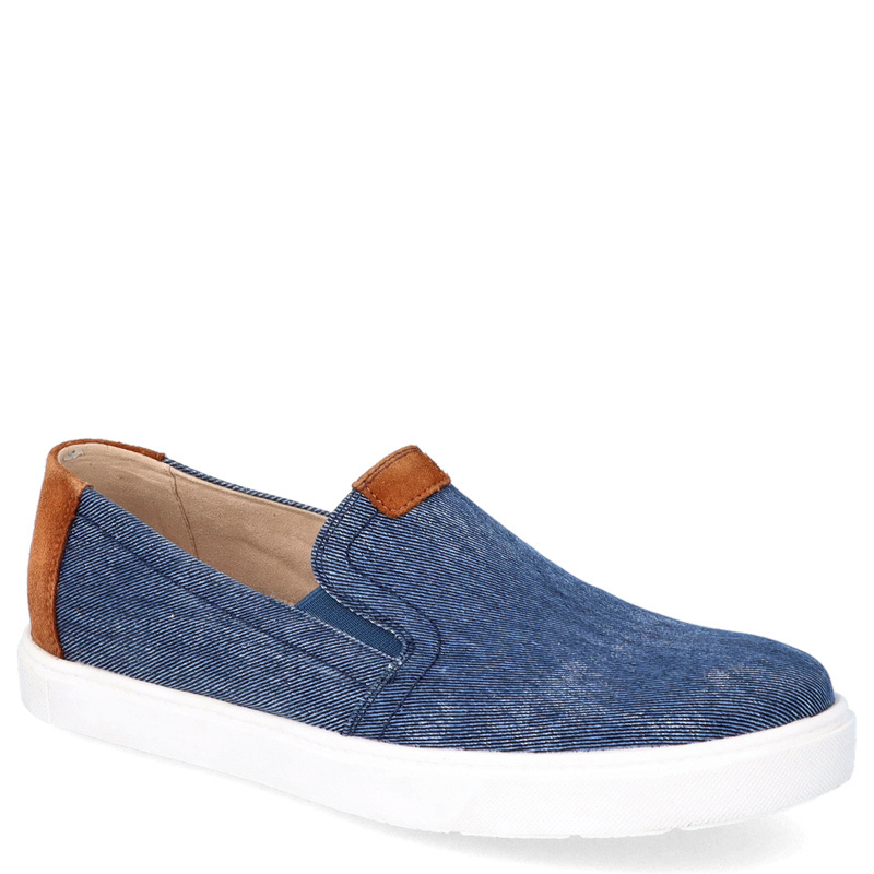Wsuwane półbuty męskie - CAPRICE 9-14800-42 JEANSOWE