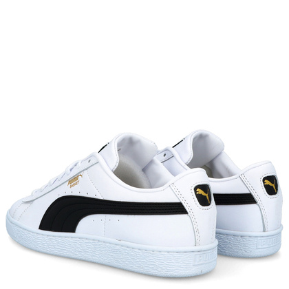 Sneakersy męskie ze skóry - PUMA BASKET CLASSIC XXL 374923 BIAŁO CZARNE