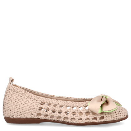 Hiszpańskie baleriny z kokardką - WONDERS CH-1001 BEŻOWE