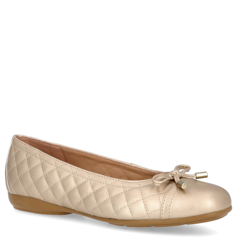 Baleriny z kokardką -GEOX D ANNYTAH B-PEARL.SYNT.LEA D467NB ZŁOTE